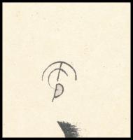 Molnár C. Pál (1894-1981): Telefonos kisasszony. Kis szériás ofszet, papír, kissé foltos, 29,5×21 cm