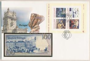 Portugália 1984. 100E felbélyegzett borítékban, bélyegzéssel T:I Portugal 1984. 100 Esucodos in envelope with stamp and cancellation C:UNC