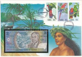 Szamoa ~1990. 2T felbélyegzett borítékban, bélyegzéssel T:I Samoa ~1990. 2 Tala in envelope with stamp and cancellation C:UNC