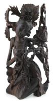 Indiai istennő ébenfa faragott szobor. 40 cm