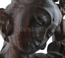 Indiai istennő ébenfa faragott szobor. 40 cm