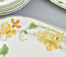 Vileroy & Boch virágos étkészlet. Hat személyes Matricás, jelzett, minimális mázhibákkal