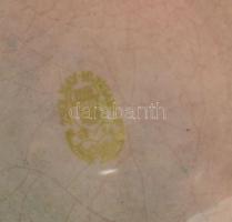 Zsolnay eozin mázas merítő lány, névjegytartó. Jelzett, hibátlan d: 16 cm