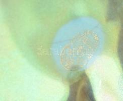 Zsolnay eozin mázas rákos tál, jelzett, erős kopásnyomokkal, d: 15 cm