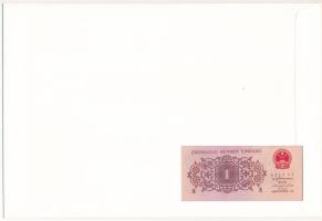 Kína 1962. 1J felbélyegzett borítékban, bélyegzéssel T:I China 1962. 1 Jiao in envelope with stamp a...