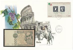 Olaszország 1982. 1000L felbélyegzett borítékban, bélyegzéssel T:I Italy 1982. 1000 Lire in envelope with stamp and cancellation C:UNC