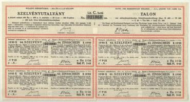 Budapest 1914. "Budapest Székesfőváros - Kötelezvény" 2400K-ról és 4800K-ról szárazpecsétt...