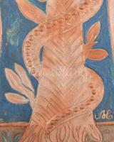 Kovács Margit (1902-1977): Ádám és Éva a kígyóval, 1943. mázas terrakotta, jkl.: KM 1943. Korának me...