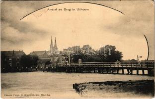 1915 Uithoorn, Amstel en Brug / river and bridge (EK)