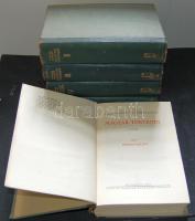 1941-43 Hóman Bálint-Szekfű Gyula: Magyar történet I.-V. kötet, teljes! kir. Magyar Egyetemi nyomda, kiadói félbőr kötés (kiváló állapotban)