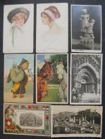 Kb 170 db-os főleg háború előtti vegyes képeslaptétel, magyar és külföldi városképek, motívumok