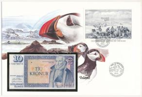Izland 1961. 10K borítékon grönlandi bélyeggel, bélyegzéssel T:I  Iceland 1961. 10 Kronur in envelope with Greenlandic stamp and cancellation C:UNC