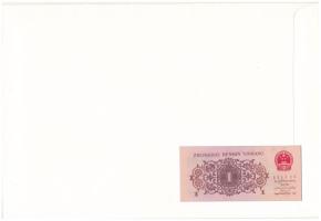 Kína 1962. 1J felbélyegzett borítékban, bélyegzéssel T:I China 1962. 1 Jiao in envelope with stamp a...
