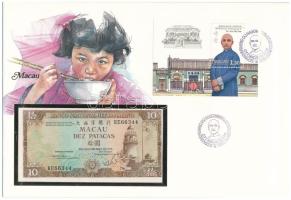 Makaó 1984. 10P borítékban, alkalmi bélyeggel bélyegzésekkel T:I Macau 1984. 10 Patacas in envelope with stamps C:UNC