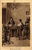 1915 Rechenunterricht / Judaica art postcard, Jewish man. B.K.W.I. 911/5. s: Isidor Kaufmann (EK)