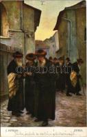 1915 Zydzi / Judaica art postcard, Jewish men. Rusalka Lwów No. 100. s: J. Pstrak (EK)