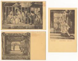 TORNAI GYULA (1861-1928) - 7 db régi japán gésákat ábrázoló képeslap Fischer és Teszák kiadásában. Magyarországon híres grafikus, festő és utazó 1905-ös utazásakor nagyon megkedvelte Japánt, ezért festett gésákat és egyéb életképeket. Münchentől Párizsig sok díjat nyertek képei