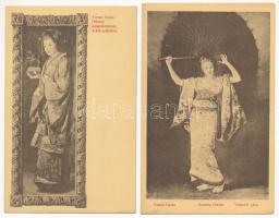 TORNAI GYULA (1861-1928) - 7 db régi japán gésákat ábrázoló képeslap Fischer és Teszák kiadásában. M...