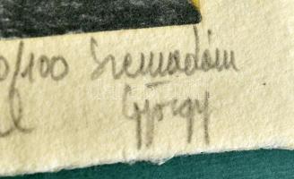 Szemadám György (1947-): Vándor őrangyalokkal. Computer print, papír, jelzett, számozott (70/100). 1...