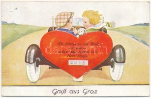 1937 Graz (Steiermark), Gruß aus Graz... Automobile, leporellocard with 10 pictures s: John Wills (E...