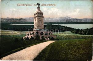 1907 Starnberger See mit Bismarckturm / monument (EK)