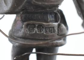 Svéd ezüst figura, nagy kövön, jelzett, m: 3,5 cm, teljes m: 7 cm