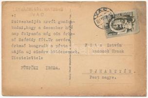 1951 Vác, Duna-part télen. Szalay Dezső kiadása (szakadás / tear)