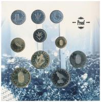 1996. 10f-100Ft 10klf db "50 éves a forint" forgalmi sor dísztokban. A tokon a ragasztás r...