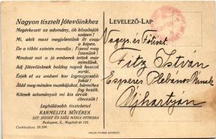 1930 Budapest X. "Isten fizesse meg!" Gyerekek köszönete a Karmelita Nővérek Szent József ...