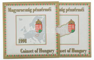 1998. 50f-200Ft (10xklf) forgalmi sor + 1998. 100Ft alpakka "1848-1849. Szabadságharc 150. évfo...