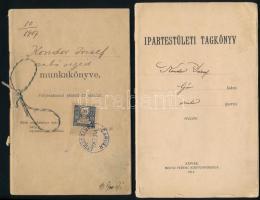 1911 Szabó ipartestületi tagkönyve és munkakönyve