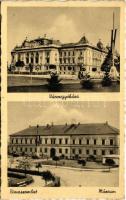 1941 Rimaszombat, Rimavská Sobota; Országzászló, Vármegyeház, múzeum / county hall, museum, Hungarian flag