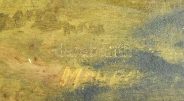 Moher István (?-?): Baromfiak. Olaj, rétegelt falemez. Dekoratív keretben. 34x41cm