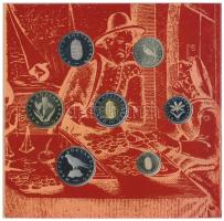 2001. 1Ft-100Ft (7xklf) forgalmi sor szettben, "Magyarország pénzérméi" sorozat, belső tok...