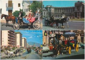 LOVAS KOCSIK ÉS HINTÓK - 37 db modern képeslap / HORSE CARTS AND CHARIOTS - 37 modern képeslap