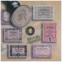 2002. 1-100Ft (7xklf) + 100Ft "Kossuth" forgalmi sor szettben, belső tok ragasztása kissé ...