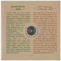 2002. 1-100Ft (7xklf) + 100Ft "Kossuth" forgalmi sor szettben, belső tok ragasztása kissé ...