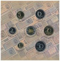 2002. 1-100Ft (7xklf) + 100Ft "Kossuth" forgalmi sor szettben, belső tok ragasztása kissé ...