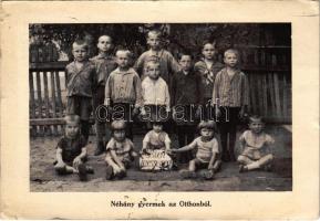 1931 Budapest IV. Újpest, Újpest-Megyer; Szent József és Szent Terézia Otthon szegény gyermekek részére adománygyűjtő lapja, néhány gyermek az otthonból, Isten fizesse meg (szakadások / tears)