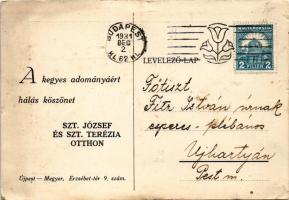 1931 Budapest IV. Újpest, Újpest-Megyer; Szent József és Szent Terézia Otthon szegény gyermekek rész...