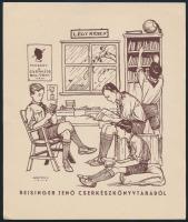 1928 Légy résen! Reisinger Jenő cserkészkönyvtárából, kisplakát, Márton L. grafikája, 18,5×16 cm