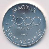 2000. 3000Ft Ag "Veszélyeztetett állatvilág - hód" kapszulában, tanúsítvánnyal, az MNB szí...