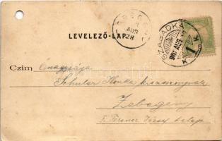 1903 Nagyrőce, Nagy-Rőcze, Gross-Rauschenbach, Velká Revúca; látkép, Fő tér, vendéglő, piac. Büchler...