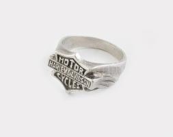 Ezüst (Ag)Harley Davidson gyűrű, jelzett, m: 63, nettó: 9,4g