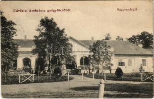 1915 Szobránc-gyógyfürdő, Kúpele Sobrance; nagyvendéglő. Ignáczy Géza fényképész kiadása / grand restaurant (EK)