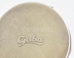 Ezüst (Ag) Gyógyszeres doboz, vésett, alján GABA felirat, jelzett, nettó: 24,8g, d: 4,5cm