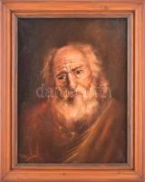 Halmai Attila (?-): Szakállas férfi portréja. Olaj, vászon. Jelzett. 52×40 cm. Dekoratív fakeretben.
