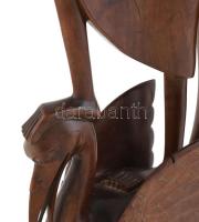 Keleti mahagóni papnő, faragott fa, hibátlan, m: 44 cm