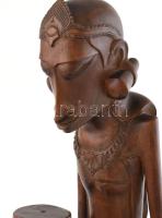 Keleti mahagóni papnő, faragott fa, hibátlan, m: 44 cm