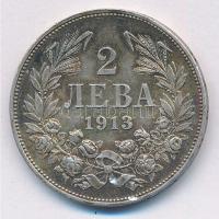 Bulgária 1913. 2L Ag "I. Ferdinánd" T:2,2- patina, kis ph Bulgaria 1913. 2 Leva Ag "F...